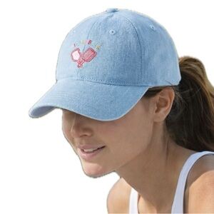 Anthropologie Frasier Sterling Pickleball Baseball Hat Blue Denim Adjustable